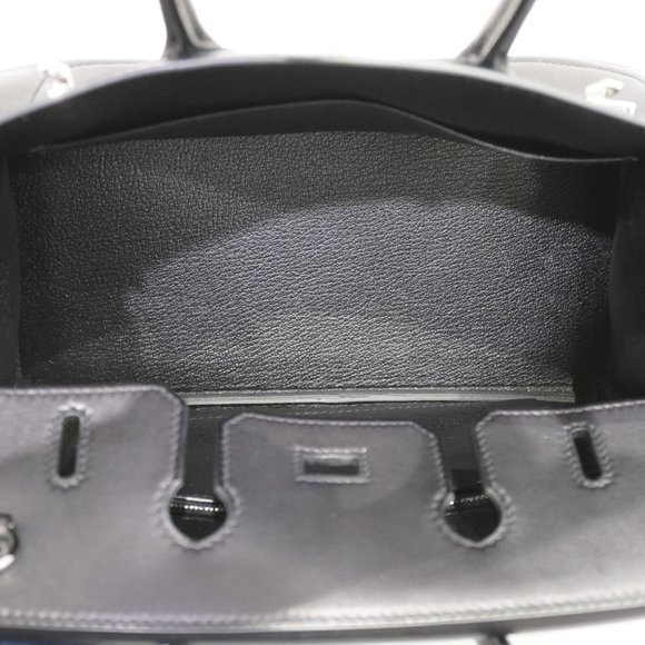 HERMES Hermes Birkin 25 Lock Handbag Black Silver Hardware Eva Color B Engrav... - Picture 11 of 16